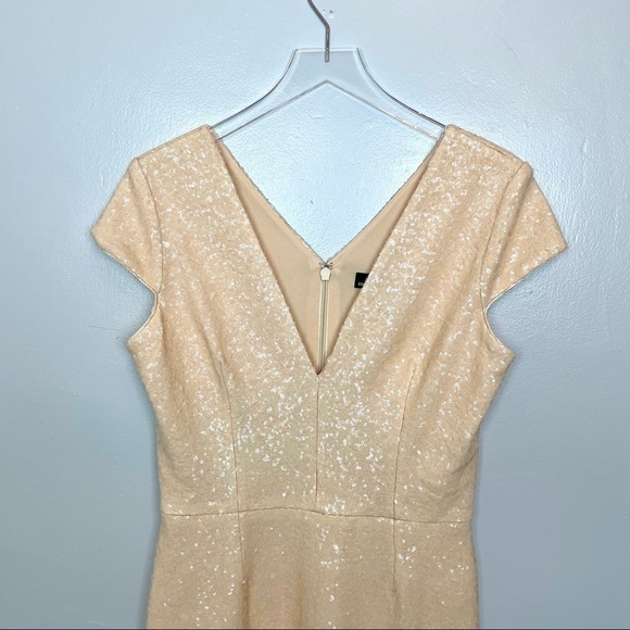 NWT Dress the Population Cream Zoe Sequined Mini L - Picture 11 of 16